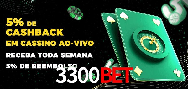 Promoções do cassino ao Vivo 3300BET